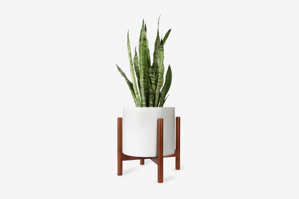 Mkono Mid-Century Wood Plant Stand (Pot not included)