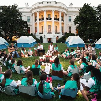 President, First Lady Host Girls Scouts At First-Ever White House Campout