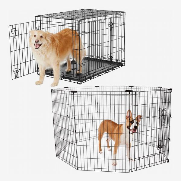 Bundle: Frisco Heavy Duty Collapsible Wire Dog Crate + Wire Exercise Pen