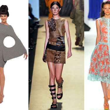 From left: new spring looks from Norma Kamali, Michael Kors, and Nanette Lepore.