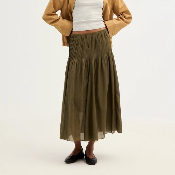 Madewell Pintucked Midi Skirt