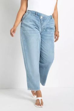 Eloqui Relaxed Jean with Overlap Waistband