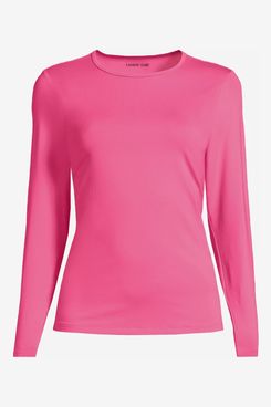 Lands’ End Women’s SunShade UPF 50 Long Sleeve Rash Guard Swim Tee