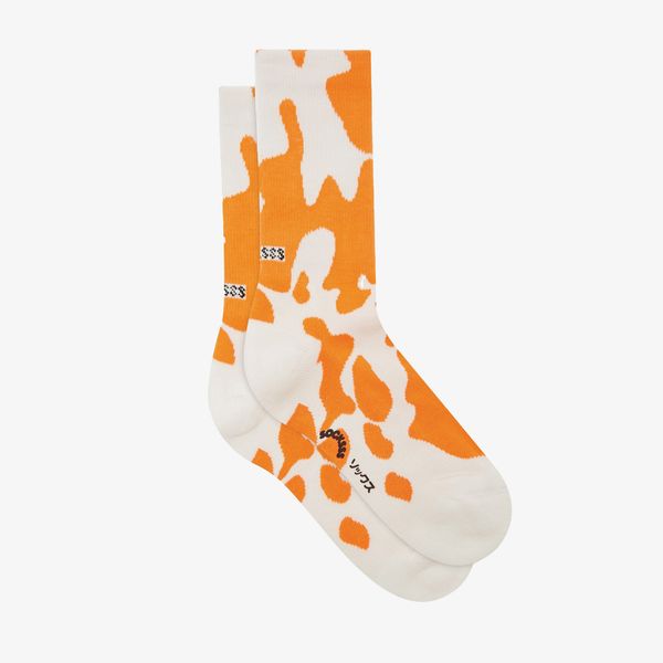 Socksss Tangerine Tango cow-print cotton-blend socks