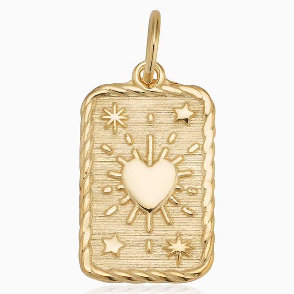 Oradina 14K Yellow Gold It's Love Pendant Charm