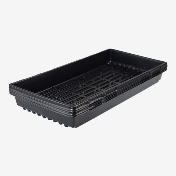 5 Pack of Durable Black Plastic Growing Trays (with drain holes)
