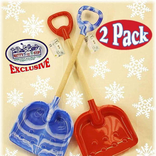 Matty's Toy Stop Heavy Duty Wooden Snow Shovels, 2-Pack