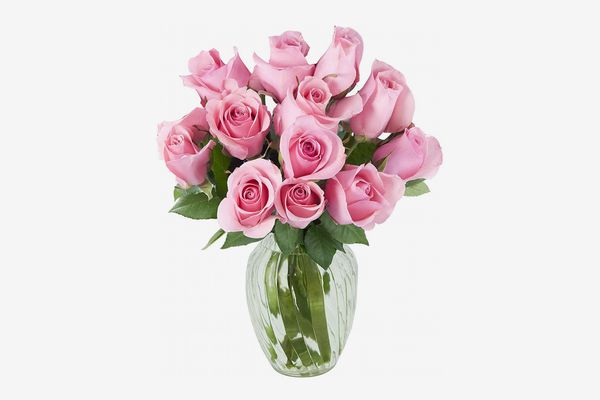 KaBloom Bouquet of 12 Fresh Pink Roses
