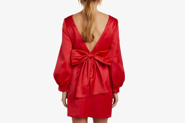 Ever New Tazmin Bow Back Long Sleeve Cocktail Dress