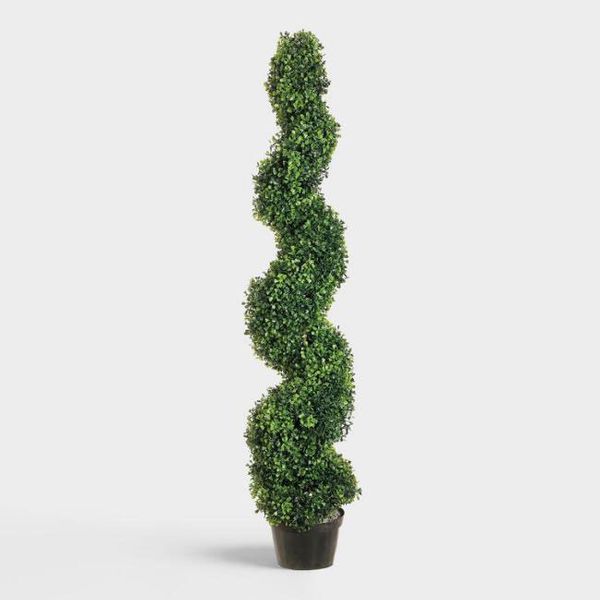 World Market Faux Boxwood Spiral Topiary