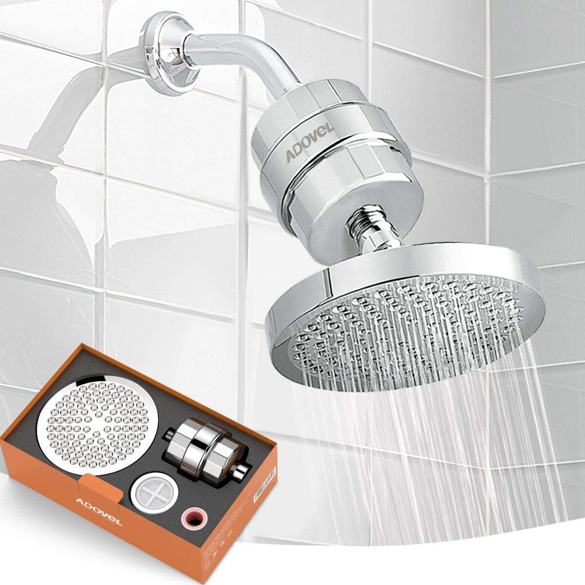 Shower Head Set with Filter,Handheld Showerhead with 8-Stage Filter for Hard Water Removes Chlorine and Harmful Substances-Showerhead Filter High Output