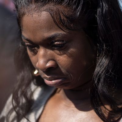 A woman mourns the victims of the mass shooting in Buffalo, New York, in May 2022.