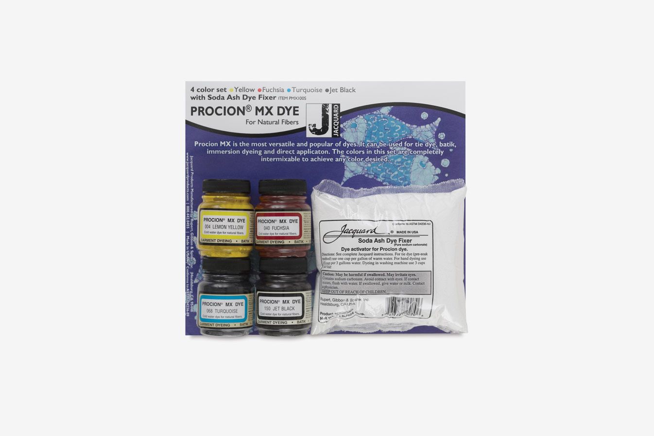 Procion PMX208S Cold Water Dye, Assortment (Pack of 8), 8 ounce jars