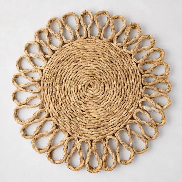 Hudson Grace Bloom Woven Abaca Placemat