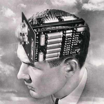 Man With Circuit Board Brain