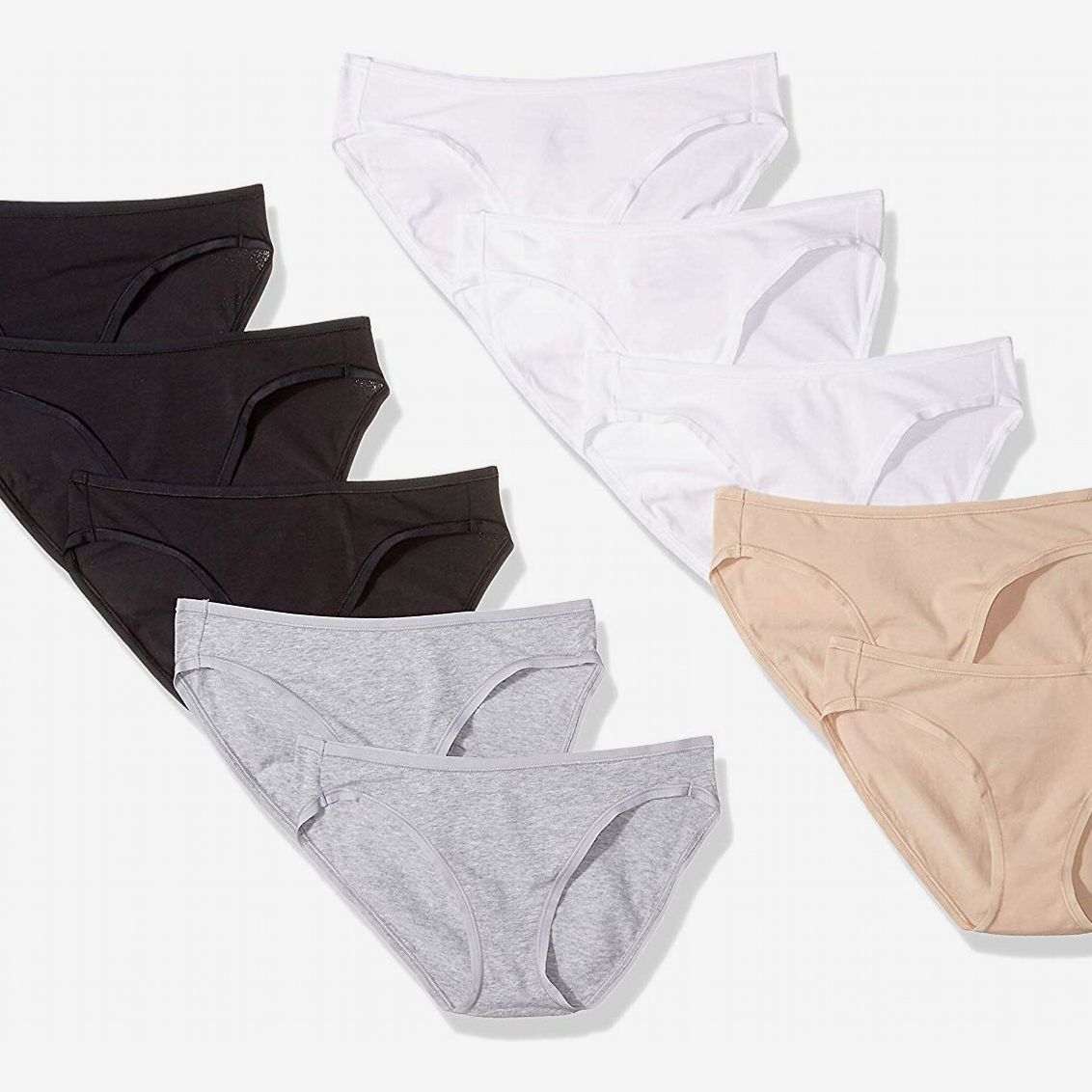 Essentials Womens Plus-Size 6-Pack Cotton Stretch Bikini Panty