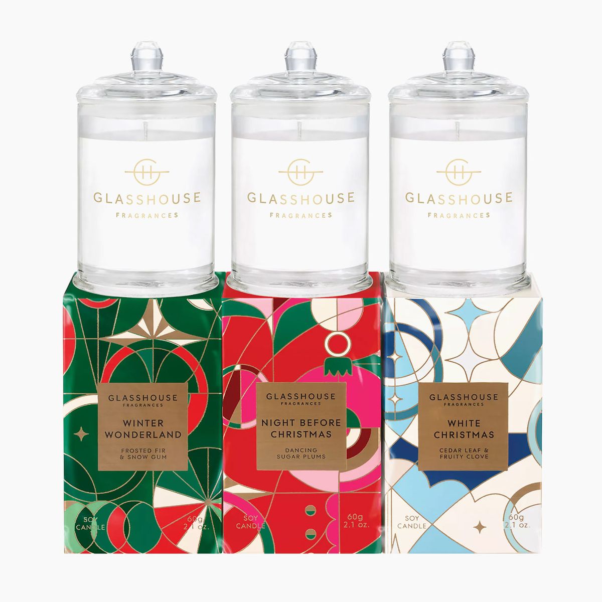 Glasshouse Fragrances Christmas 3-Piece Candle Set