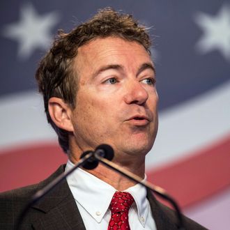 Senator Rand Paul (R-KY), speaks at the 2013 Values Voter Summit, held by the Family Research Council, on October 11, 2013 in Washington, DC. The summit, which goes for three days, is attended by a number of Republican senators and high profile conservative voices in American politics. 