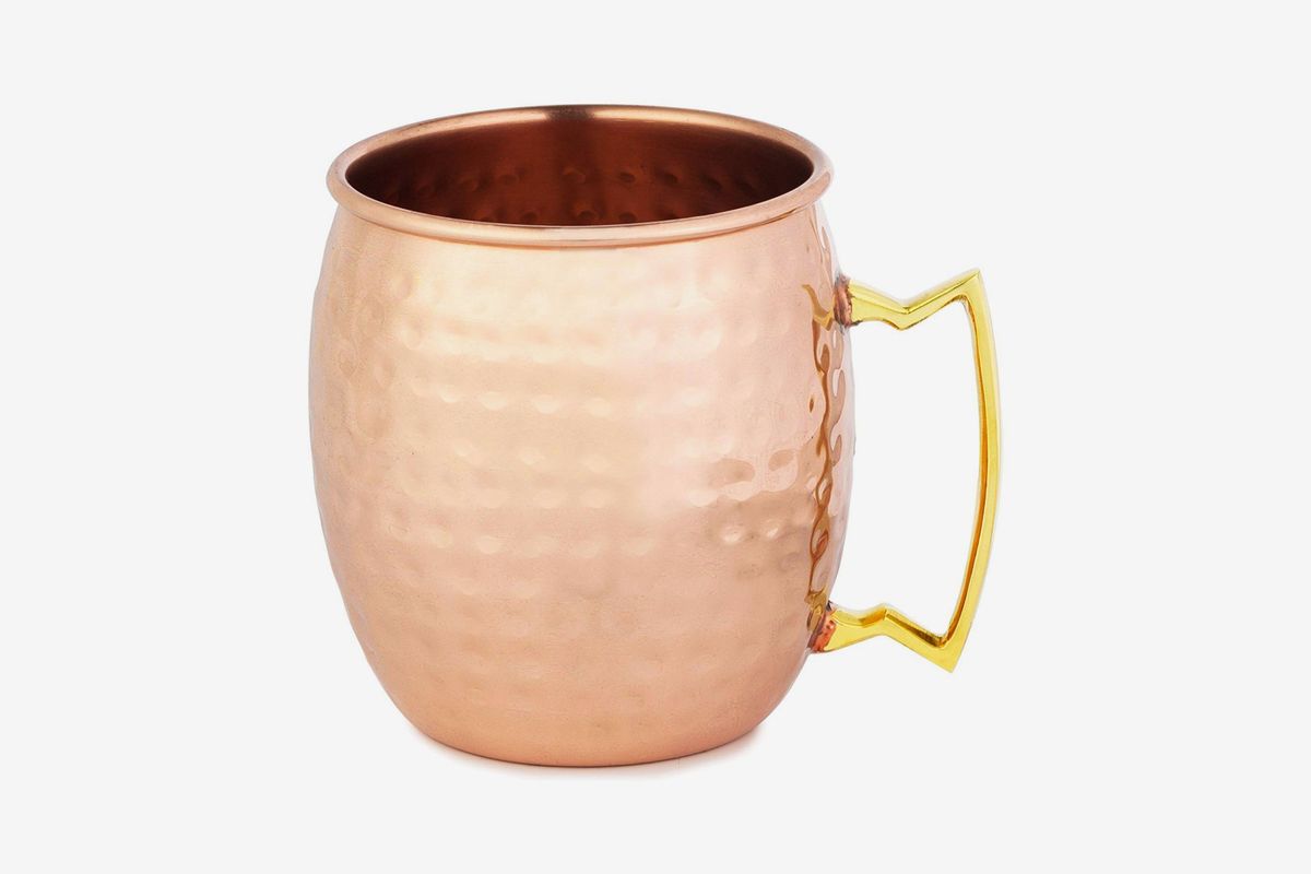 Pure Copper Hammered Moscow Mule Mug with Brass Handle for Restaurant Bar 550 ml 