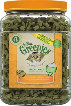 Greenies Feline Oven Roasted Chicken Flavor Dental Cat Treats, 9.75-oz