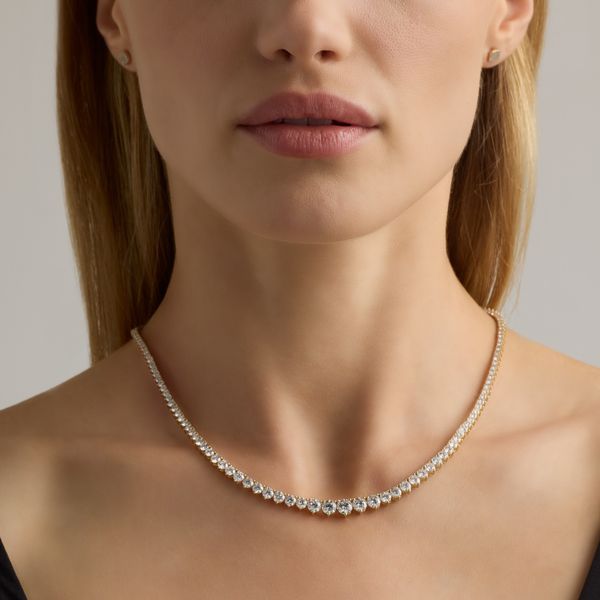 Quince 14K Gold Lab Grown Diamond Graduated Tennis Necklace - 16ctw