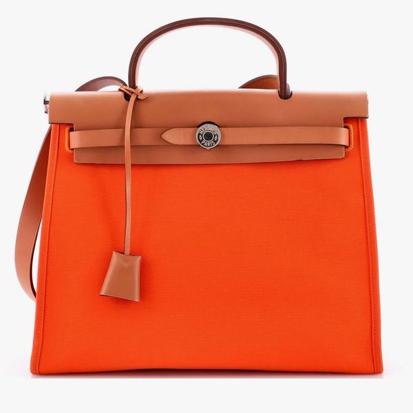 Pre-Owned Hermès 31 Herbag Zip Leather and Toile