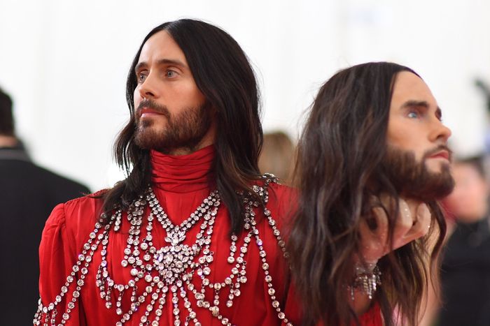 Jared Leto, Ezra Miller Wear Own Faces As Met Gala Accessory