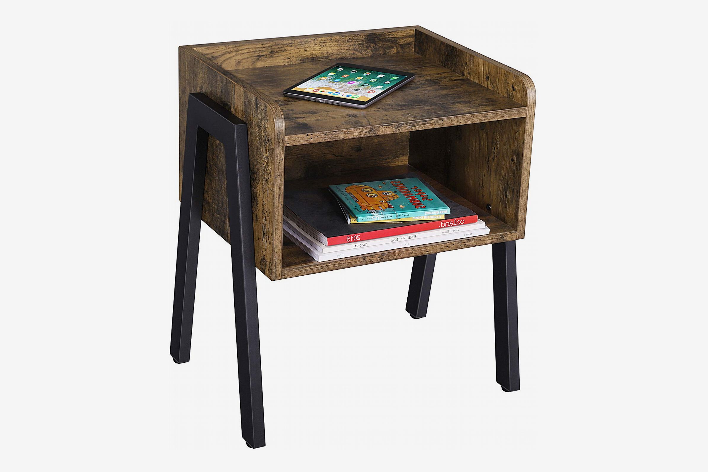 Sofa Side End Table Desk Nightstand Bedstand 2 Storage Drawers Furniture 2 Color 