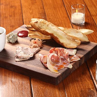 Duck-liver pâté, testa, Benton's ham