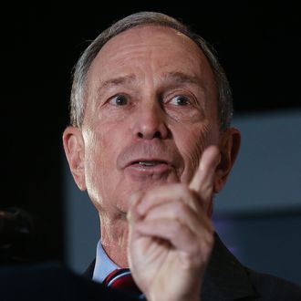 New York Mayor Michael Bloomberg delivers the annual State of the City address at the Barclays Center on February 14, 2013 in the Brooklyn borough of New York City. Bloomberg cited positive statistics including a record 52 million visitors to the city and a record low 419 homicides in 2012 while calling for a ban on styrofoam in the city. 