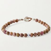 MIKIA Circle8 Sterling Silver, Tourmaline Cat’s Eye and Charoite Bracelet
