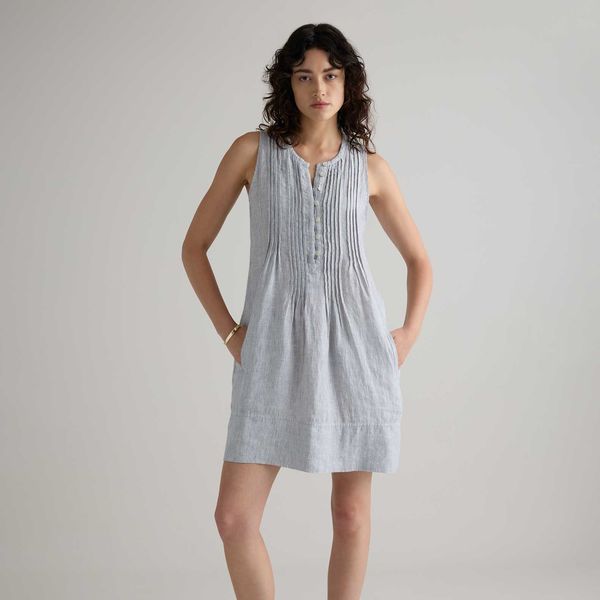 Quince 100% European Linen Sleeveless Swing Dress