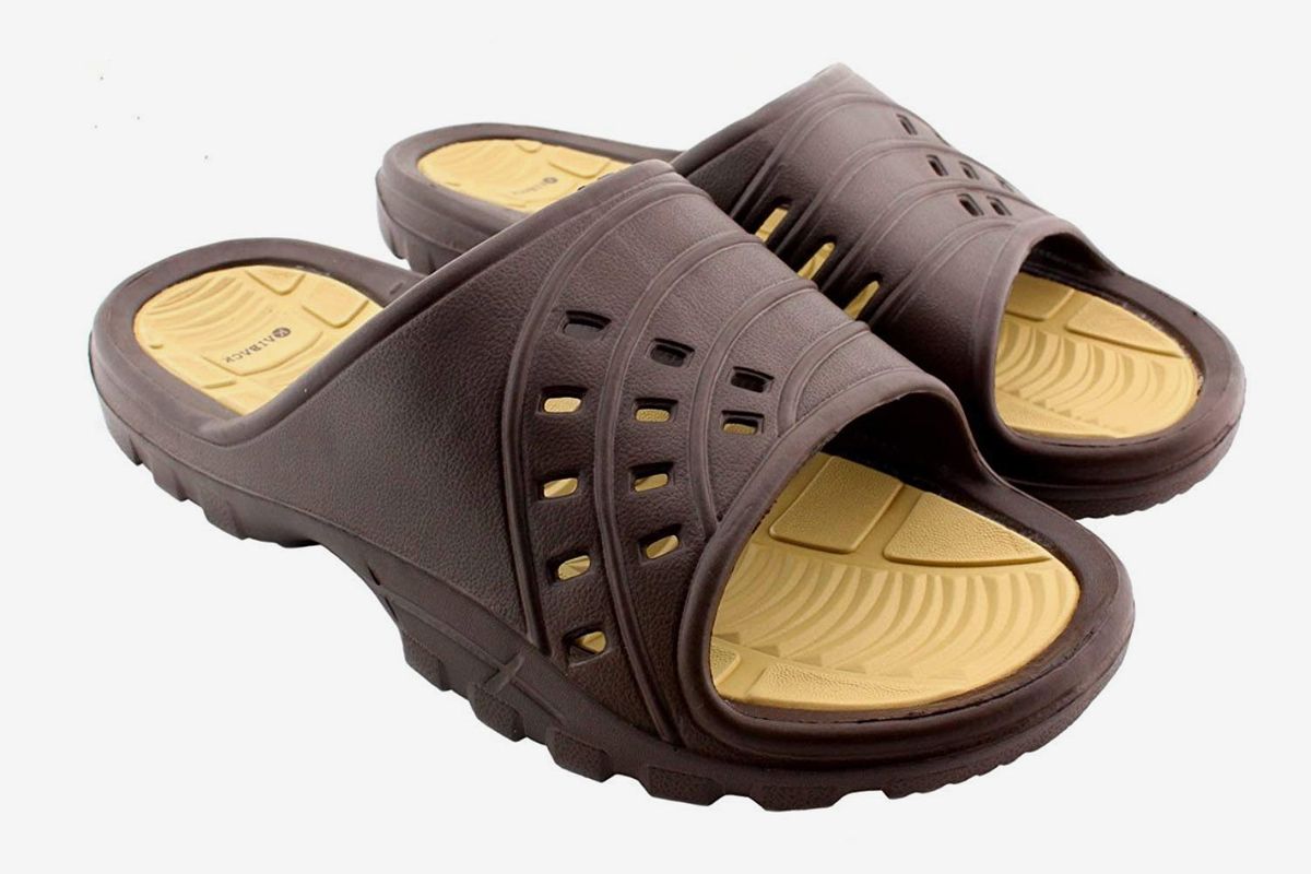 Finleoo Lightweight Women/Mens Slip On Slippers Non-Slip Shower Sandals House Pool Shoes Bathroom Slide Water Shoes 