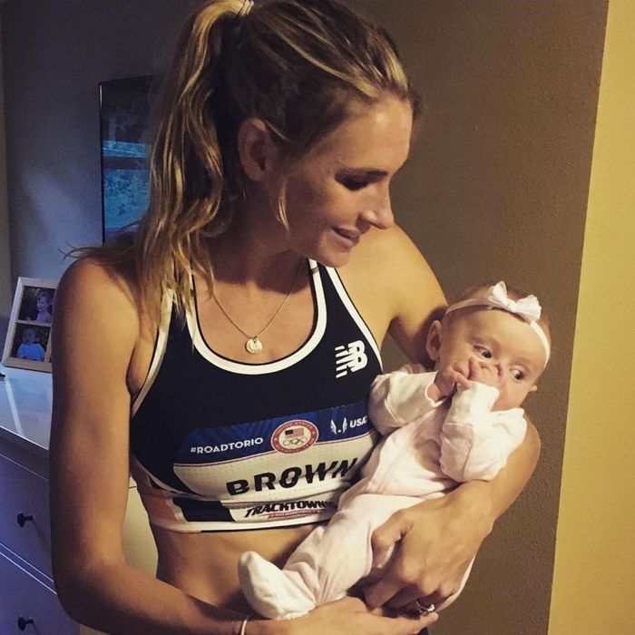 Sarah Brown with daughter Abigail.