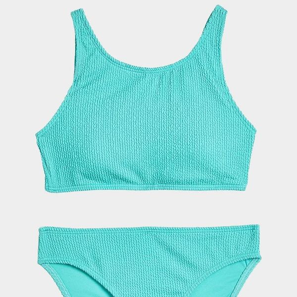 Roxy Texture High-Neck Girls Bikini Set