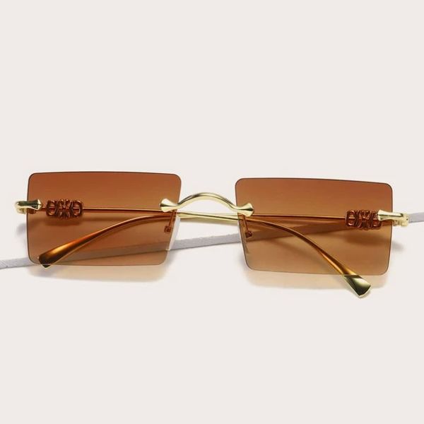 Shein Rectangle-Lens Rimless Sunglasses