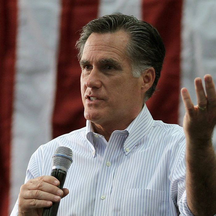 Republican presidential candidate, former Massachusetts Gov. Mitt Romney speaks during a campaign rally at Capital University on February 29, 2012