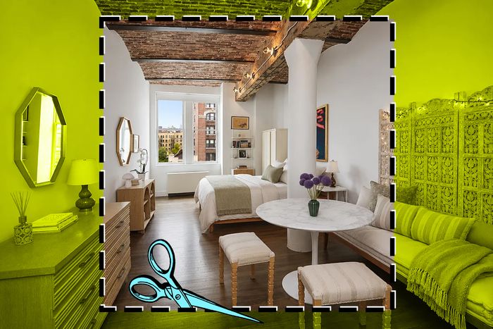 The barrel vault seen in this listing photo is an obvious draw for this West Village one-bedroom.