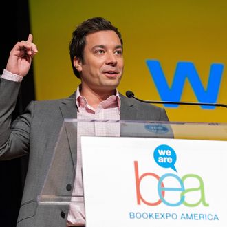 Jimmy Fallon speaks on stage during the 2012 Book Expo America