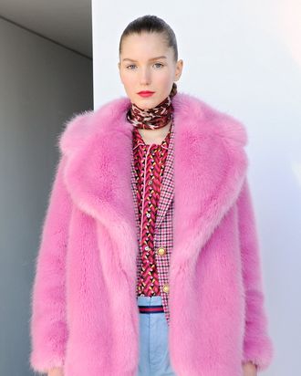 Faux Pink Coat 52 Off, Pink Coat With Faux Fur Collar