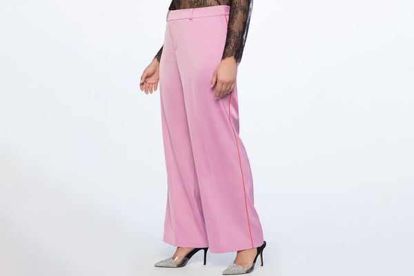 Wide Leg Trouser With Piping