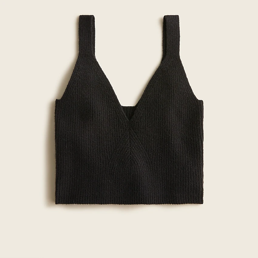 Cashmere cropped sweater-tank