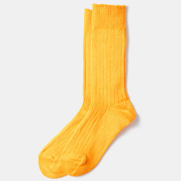 RoToTo Linen Cotton Ribbed Crew Socks