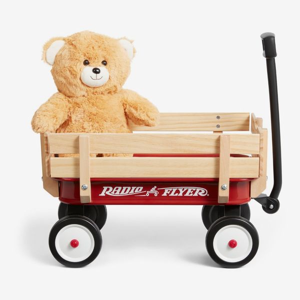 Radio Flyer My 1st Steel & Wood Wagon with Teddy Bear