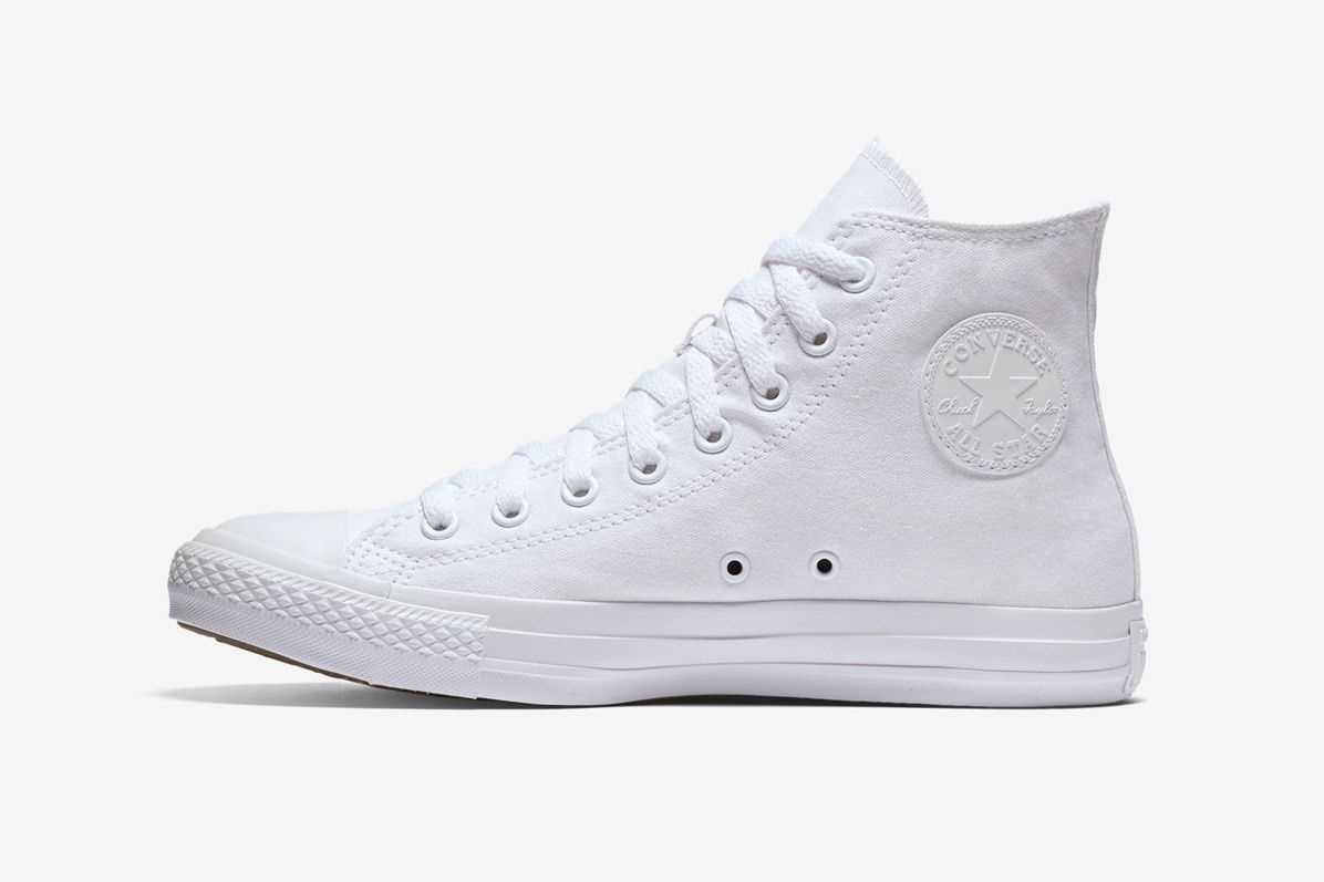 all white high top shoes