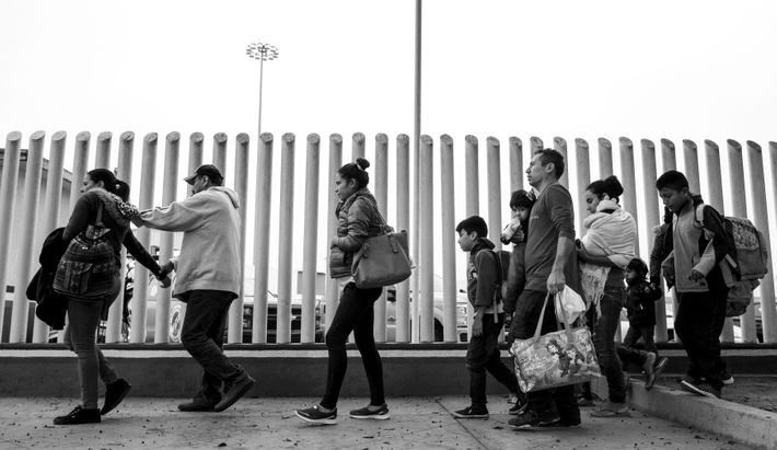 Migrants along the U.S.-Mexico border.