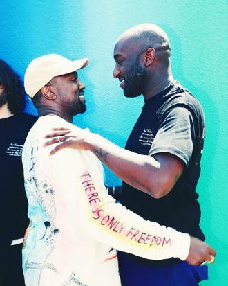 Kanye West and Virgil Abloh Hug and Cry at Finale of Louis Vuitton Men's  Show - Virgil Abloh Debuts First Collection for Louis Vuitton Mens