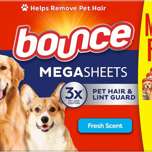 Bounce Mega Dryer Sheets – Pet Hair and Lint Protection, 180 ct.