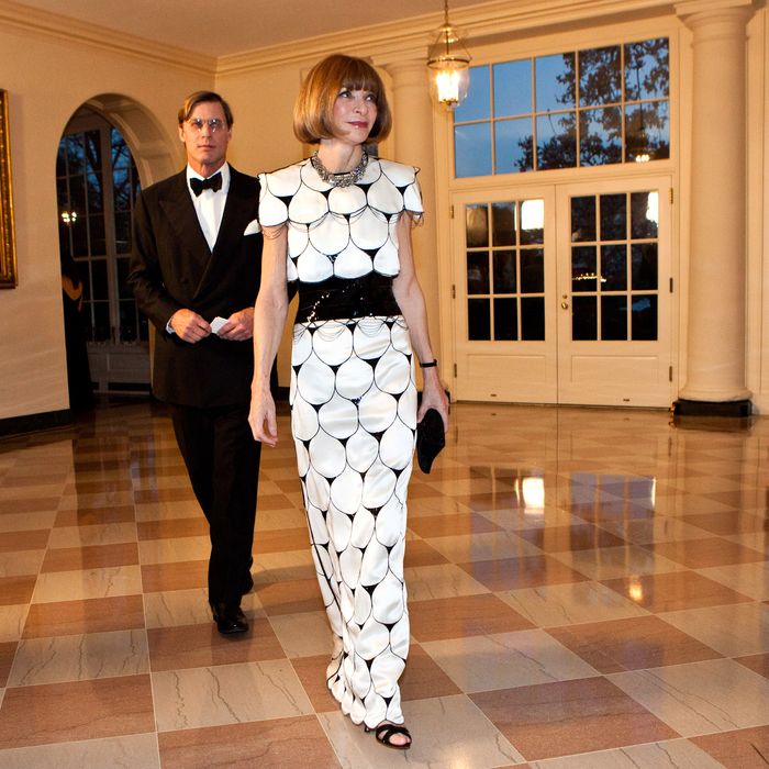 Anna Wintour with Shelby Bryan at a White House state dinner for David Cameron in March.