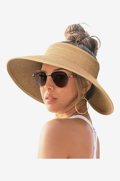 FURTALK Wide Brim Beach Hat Straw